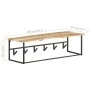 Perchero con borde natural madera maciza de acacia 100x34x38 cm de , Percheros para sombreros y abrigos - Ref: Foro24-320250,...