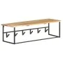 Perchero con borde natural madera maciza de acacia 100x34x38 cm de , Percheros para sombreros y abrigos - Ref: Foro24-320250,...
