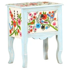 Mesita de noche pintada a mano madera maciza mango 40x30x50 cm by , Nightstands - Ref: Foro24-323541, Price: 106,13 €, Discou...