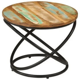 Mesa de centro madera maciza reciclada y acero Ø50x40 cm by , Coffee table - Ref: Foro24-352023, Price: 114,56 €, Discount: %