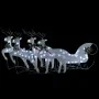 Decoración navideña de renos y trineo de jardín blanco 100 LEDs by , Christmas lights - Ref: Foro24-3100429, Price: 84,45 €, ...