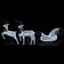 Decoración navideña de renos y trineo de jardín blanco 100 LEDs by , Christmas lights - Ref: Foro24-3100429, Price: 84,45 €, ...