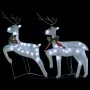 Decoración navideña de renos y trineo de jardín blanco 100 LEDs by , Christmas lights - Ref: Foro24-3100429, Price: 84,45 €, ...