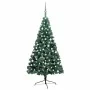 Medio árbol de Navidad con luces y bolas verde 120 cm by , Christmas trees - Ref: Foro24-3077649, Price: 42,64 €, Discount: %