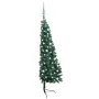 Medio árbol de Navidad con luces y bolas verde 120 cm by , Christmas trees - Ref: Foro24-3077649, Price: 42,64 €, Discount: %