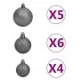 Árbol de Navidad preiluminado con luces y bolas negro 150 cm by , Christmas trees - Ref: Foro24-3077675, Price: 48,52 €, Disc...