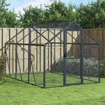 Pajarera de aluminio gris antracita 1,79x3x1,85 m de , Pies y jaulas para pájaros - Ref: Foro24-3155802, Precio: 541,08 €, De...