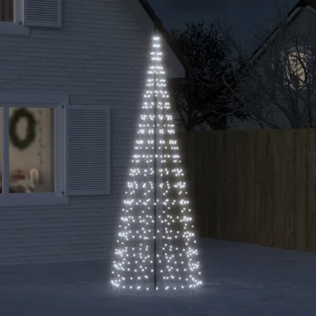 Árbol de Navidad en asta de bandera 550 LED blanco frío 300 cm de , Luces de Navidad - Ref: Foro24-358113, Precio: 46,80 €, D...