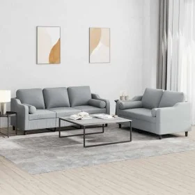 Juego de sofás con cojines 2 piezas tela gris claro by , Sofas - Ref: Foro24-3201850, Price: 504,13 €, Discount: %