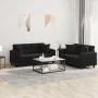 Juego de sofás con cojines 2 piezas tela microfibra negro by , Sofas - Ref: Foro24-3202329, Price: 557,65 €, Discount: %