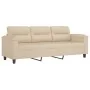 Juego de sofás con cojines 3 piezas tela microfibra crema by , Sofas - Ref: Foro24-3202360, Price: 630,30 €, Discount: %