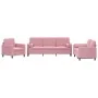 Juego de sofás con cojines 3 piezas terciopelo rosa by , Sofas - Ref: Foro24-3201957, Price: 746,53 €, Discount: %
