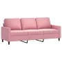 Juego de sofás con cojines 3 piezas terciopelo rosa by , Sofas - Ref: Foro24-3201957, Price: 746,53 €, Discount: %
