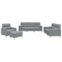 Juego de sofás con cojines 4 piezas tela gris claro de , Sofás - Ref: Foro24-3201560, Precio: 686,88 €, Descuento: %