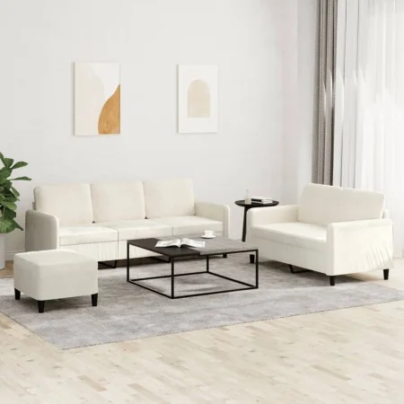 Juego de sofás 3 piezas terciopelo crema by , Sofas - Ref: Foro24-3202032, Price: 584,05 €, Discount: %
