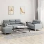 Juego de sofás con cojines 3 piezas tela gris claro de , Sofás - Ref: Foro24-3201624, Precio: 547,84 €, Descuento: %
