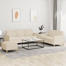 Juego de sofás con cojines 3 piezas tela crema von , Sofas - Ref: Foro24-3202128, Preis: 509,46 €, Rabatt: %