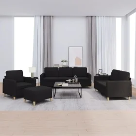 Juego de sofás con cojines 4 piezas tela negro von , Sofas - Ref: Foro24-3202066, Preis: 769,15 €, Rabatt: %