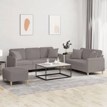 Juego de sofás con cojines 3 piezas tela gris taupe by , Sofas - Ref: Foro24-3202149, Price: 534,36 €, Discount: %