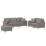 Juego de sofás con cojines 3 piezas tela gris taupe by , Sofas - Ref: Foro24-3202149, Price: 534,36 €, Discount: %