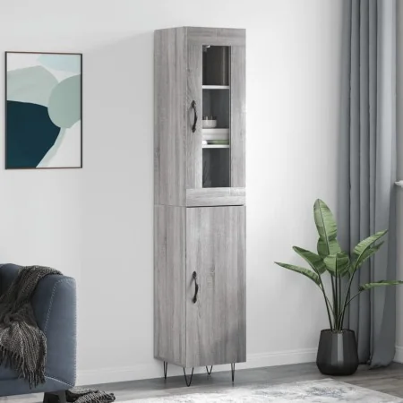 Aparador alto madera contrachapada gris Sonoma 34,5x34x180 cm de , Aparadores - Ref: Foro24-3199207, Precio: 112,66 €, Descue...