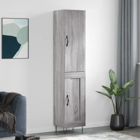 Aparador alto madera contrachapada gris Sonoma 34,5x34x180 cm de , Aparadores - Ref: Foro24-3199143, Precio: 96,22 €, Descuen...