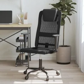 Silla de oficina altura ajustable tela malla y cuero PE negro by , Office chairs - Ref: Foro24-353019, Price: 94,89 €, Discou...