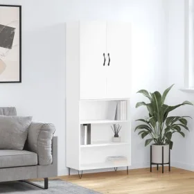 Aparador alto madera contrachapada blanco 69,5x34x180 cm by , Sideboards - Ref: Foro24-3198113, Price: 132,22 €, Discount: %