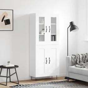 Aparador alto madera contrachapada blanco brillo 69,5x34x180 cm von , Sideboards - Ref: Foro24-3198371, Preis: 174,17 €, Raba...