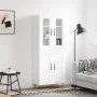 Aparador alto madera contrachapada blanco brillo 69,5x34x180 cm de , Aparadores - Ref: Foro24-3198371, Precio: 174,14 €, Desc...