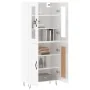 Aparador alto madera contrachapada blanco brillo 69,5x34x180 cm de , Aparadores - Ref: Foro24-3198371, Precio: 174,14 €, Desc...