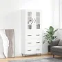 Aparador alto madera contrachapada blanco brillo 69,5x34x180 cm by , Sideboards - Ref: Foro24-3198435, Price: 200,19 €, Disco...
