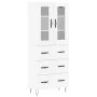 Aparador alto madera contrachapada blanco brillo 69,5x34x180 cm by , Sideboards - Ref: Foro24-3198435, Price: 200,19 €, Disco...