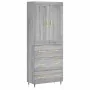 Aparador alto madera contrachapada gris sonoma 69,5x34x180 cm by , Sideboards - Ref: Foro24-3199735, Price: 171,13 €, Discoun...