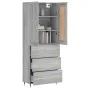 Aparador alto madera contrachapada gris sonoma 69,5x34x180 cm by , Sideboards - Ref: Foro24-3199735, Price: 171,13 €, Discoun...