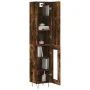 Aparador de madera contrachapada roble ahumado 34,5x34x180 cm by , Sideboards - Ref: Foro24-3199078, Price: 98,64 €, Discount: %