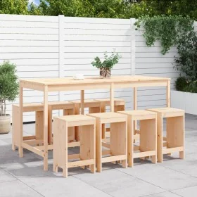 Set de mesa y taburetes altos jardín 9 pzas madera maciza pino by , Garden sets - Ref: Foro24-3157757, Price: 521,82 €, Disco...