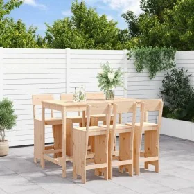 Set de mesa y taburetes altos jardín 7 pzas madera maciza pino by , Garden sets - Ref: Foro24-3157811, Price: 460,26 €, Disco...