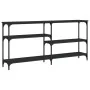 Mesa consola madera de ingeniería negra 160x29x75 cm de , Mesas auxiliares - Ref: Foro24-834085, Precio: 79,39 €, Descuento: %