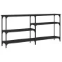 Mesa consola madera de ingeniería negra 160x29x75 cm de , Mesas auxiliares - Ref: Foro24-834085, Precio: 79,39 €, Descuento: %