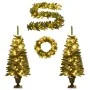Árboles de Navidad artificiales 2 uds corona, guirnalda y LED by , Christmas trees - Ref: Foro24-344648, Price: 111,55 €, Dis...