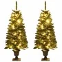 Árboles de Navidad artificiales 2 uds corona, guirnalda y LED by , Christmas trees - Ref: Foro24-344648, Price: 111,55 €, Dis...