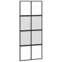 Puerta corredera vidrio templado y aluminio negra 90x205 cm de , Puertas para el hogar - Ref: Foro24-155223, Precio: 199,77 €...