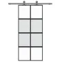 Puerta corredera vidrio templado y aluminio negra 90x205 cm de , Puertas para el hogar - Ref: Foro24-155223, Precio: 199,77 €...