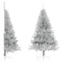 Medio árbol de Navidad artificial con soporte PET plata 180 cm by , Christmas trees - Ref: Foro24-344697, Price: 38,71 €, Dis...