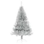 Medio árbol de Navidad artificial con soporte PET plata 180 cm by , Christmas trees - Ref: Foro24-344697, Price: 38,71 €, Dis...