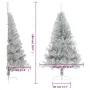 Medio árbol de Navidad artificial con soporte PET plata 180 cm by , Christmas trees - Ref: Foro24-344697, Price: 38,71 €, Dis...