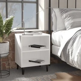 Mesitas de noche con patas de metal 2 uds blanco 40x30x50 cm by , Nightstands - Ref: Foro24-805798, Price: 56,02 €, Discount: %