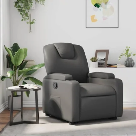 Sillón reclinable de cuero sintético gris de , Sillones - Ref: Foro24-372392, Precio: 256,81 €, Descuento: %