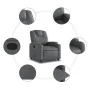 Sillón reclinable de cuero sintético gris de , Sillones - Ref: Foro24-372392, Precio: 256,81 €, Descuento: %